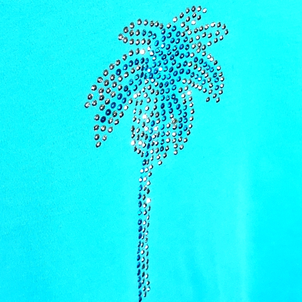 🌴90's Rhinestone Palm Tree Cropped Baby Tee🌴